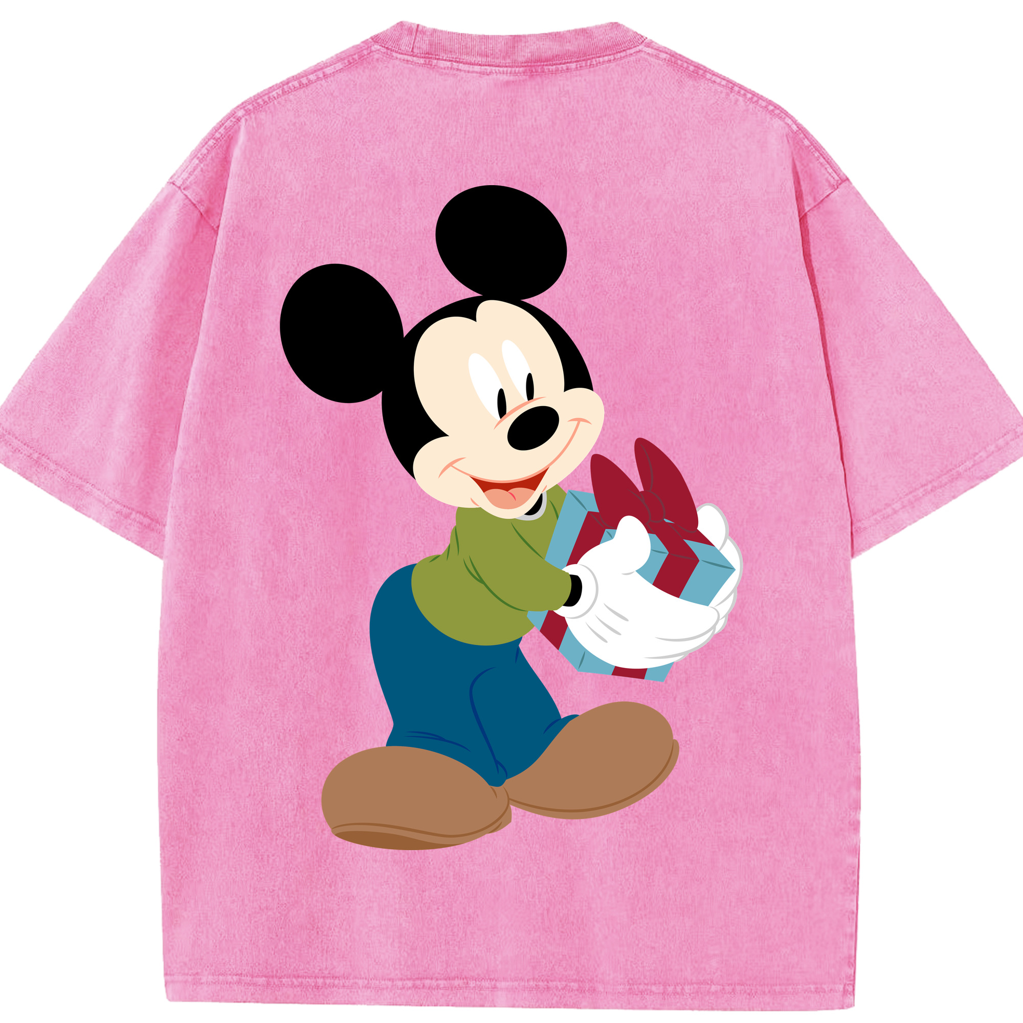 （画像用） ミッキーマウス Mickey Mouse 綿100% ヴィンテージ風 半袖Tシャツ（背面プリント）